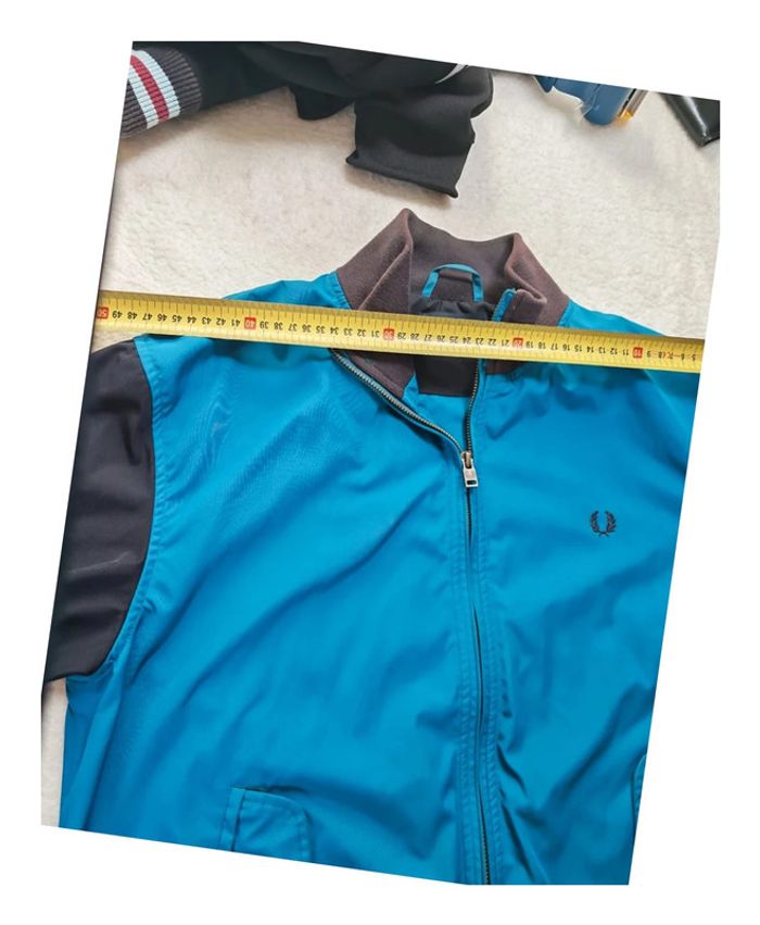 Veste Bomber Fred Perry Authentique - T.M - Bleu/Anthracite - - photo numéro 7