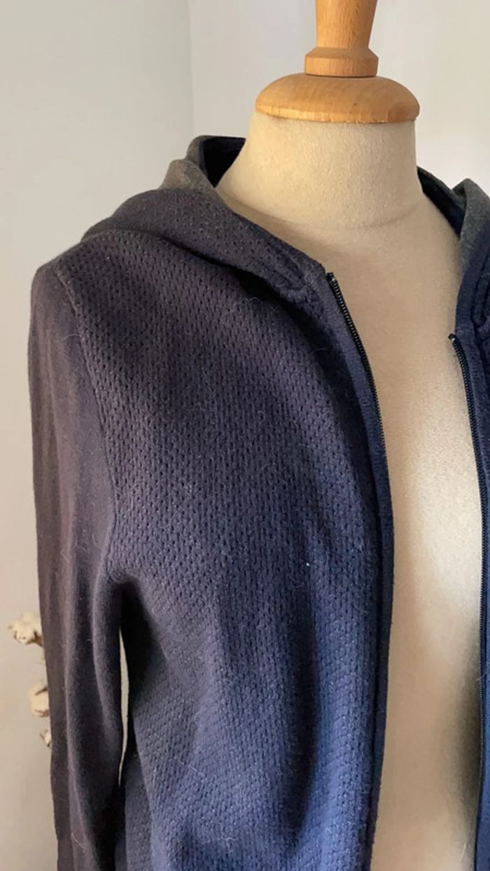 Gilet zippé à capuche bleu - Devred - taille S - photo numéro 2
