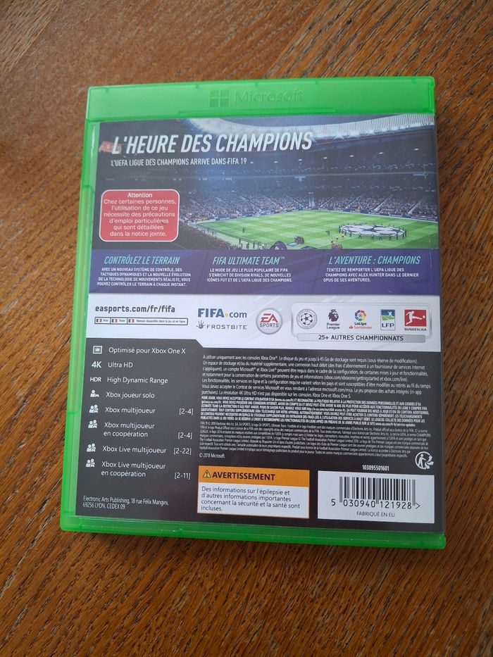 Jeu xbox one fifa 19 - photo numéro 2