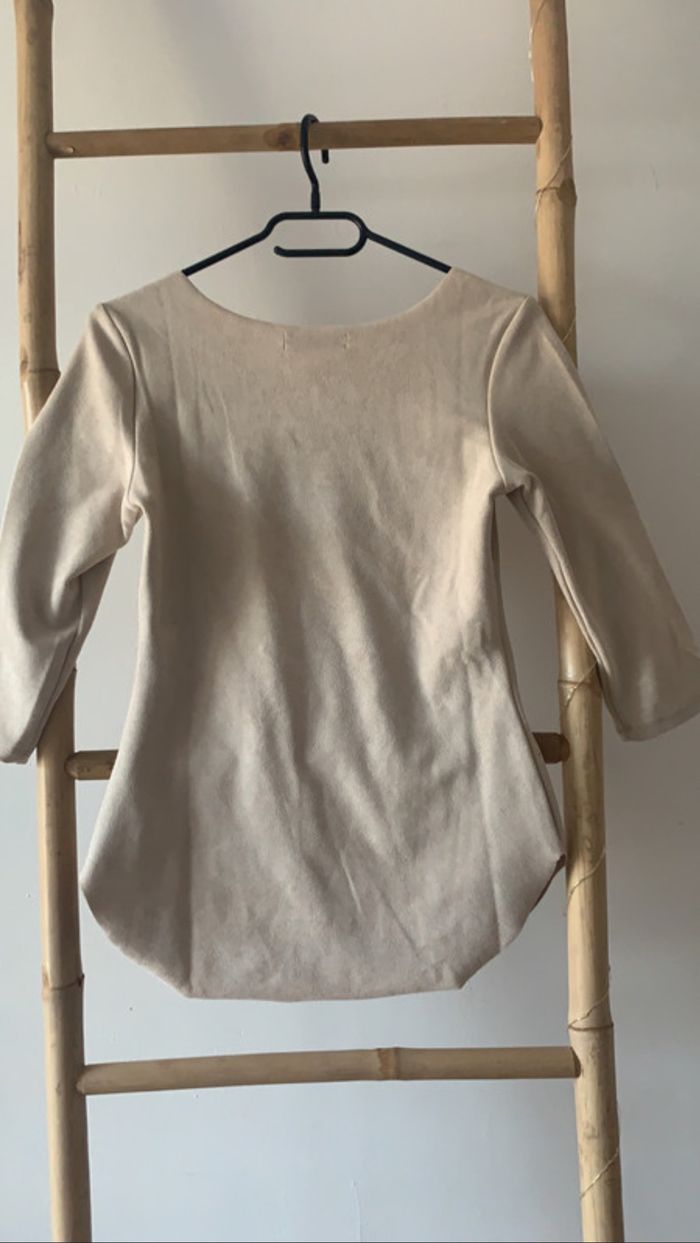 Pull long beige Manche 3/4 - photo numéro 2