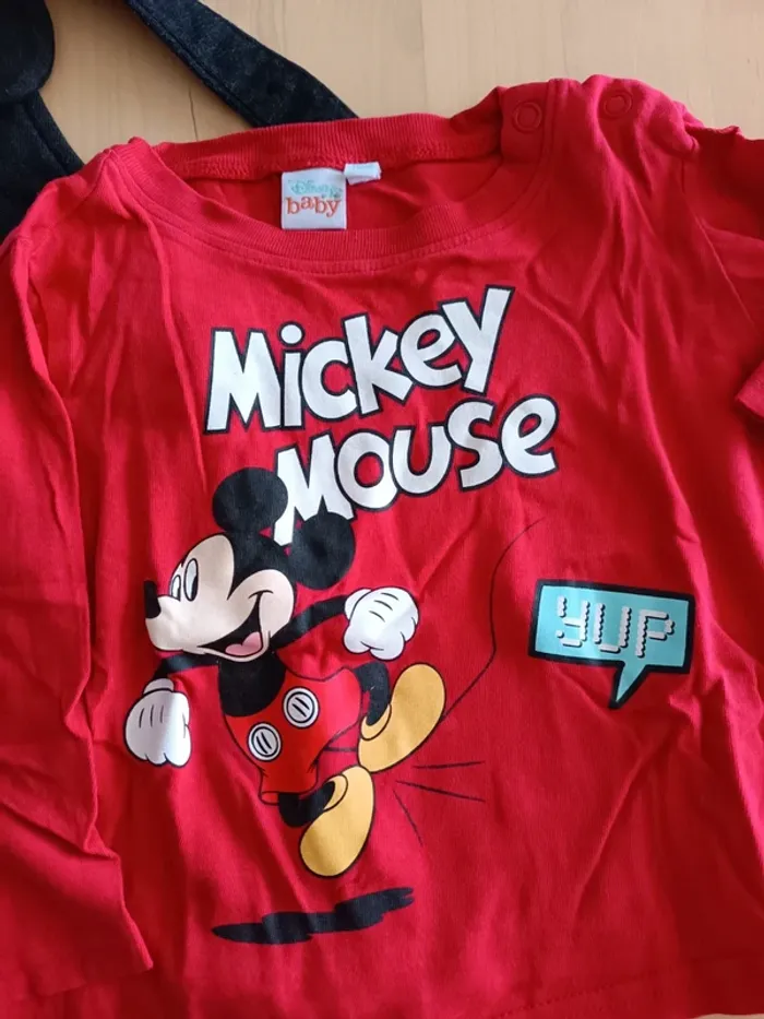 Ensemble mickey salopette t-shirt 12/18mois - photo numéro 2