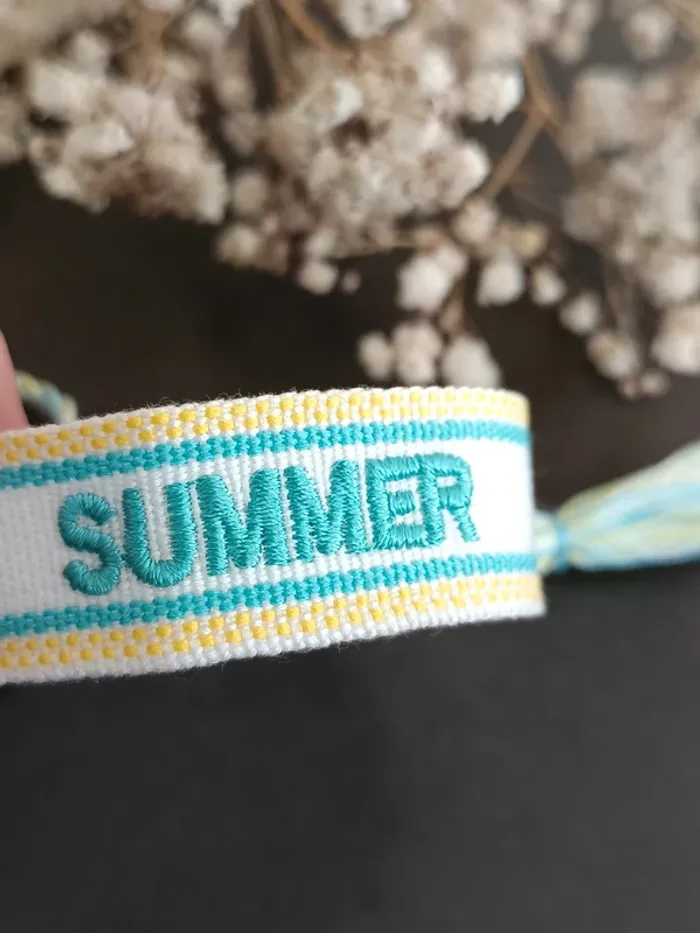 Bracelet tissu bleu summer - photo numéro 2
