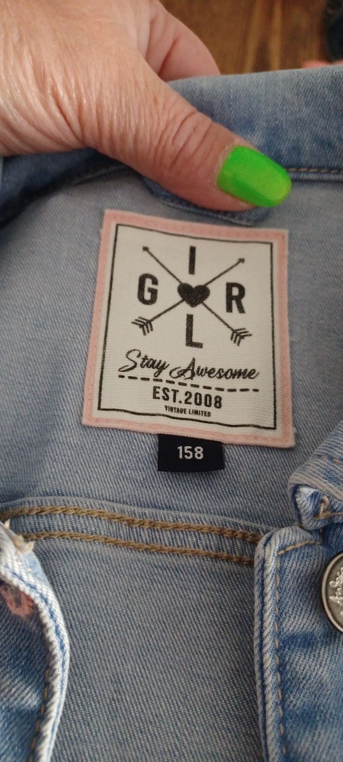 Très jolie veste jeans fille T 158cm - photo numéro 8