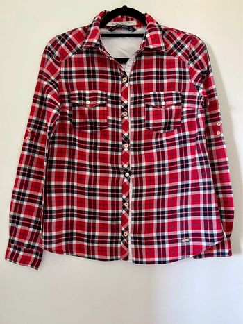 Chemise à carreaux rouge Zara taille S