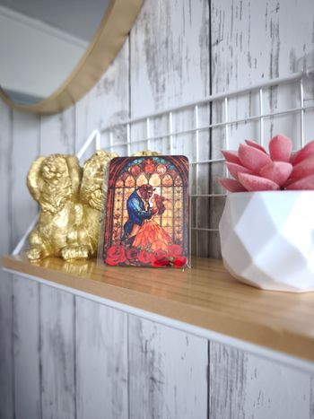 Magnet La Belle et la Bête – vitrail – Neuf avec emballage