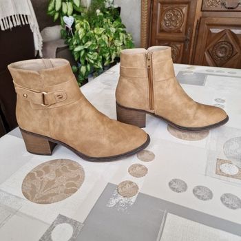 bottines beige pour femme