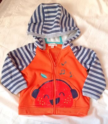 Sweat zippé dpam 18 mois doublé polaire 