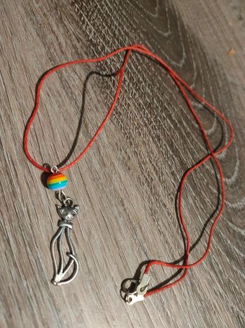 👉Collier motif perle et chat🐈