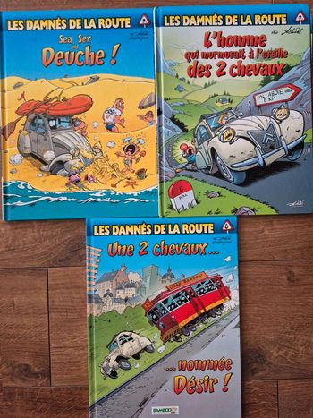 Lot  de 3  bandes  dessinées  Les  damnés de  la route