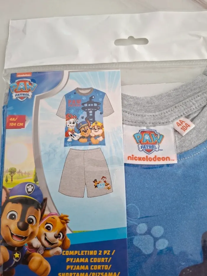 Ensemble short Tee-shirt Pat Patrouille Paw Patrol neuf avec étiquette taille 4 ans - photo numéro 3