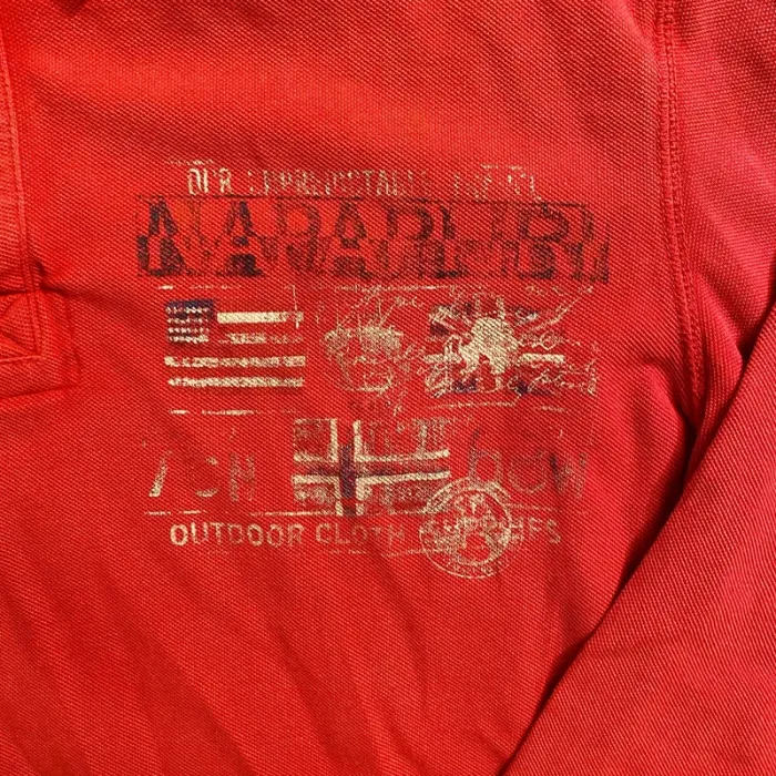 Napapijri Outdoor Clothing Polo Col V Rouge Homme Exclusive Collection Y2K (Taille M) - photo numéro 4