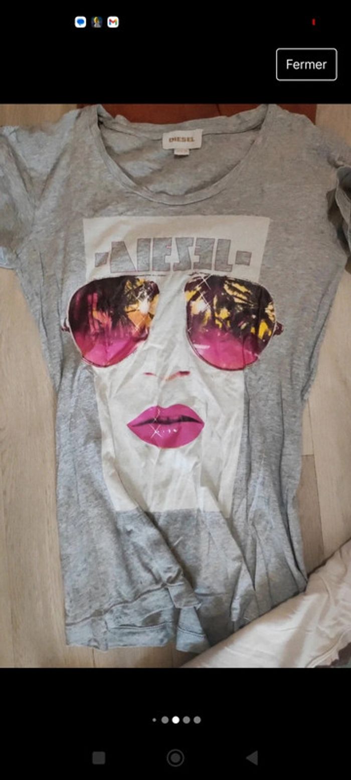Lot de 3 t-shirts manches courtes diesel taille s - photo numéro 3