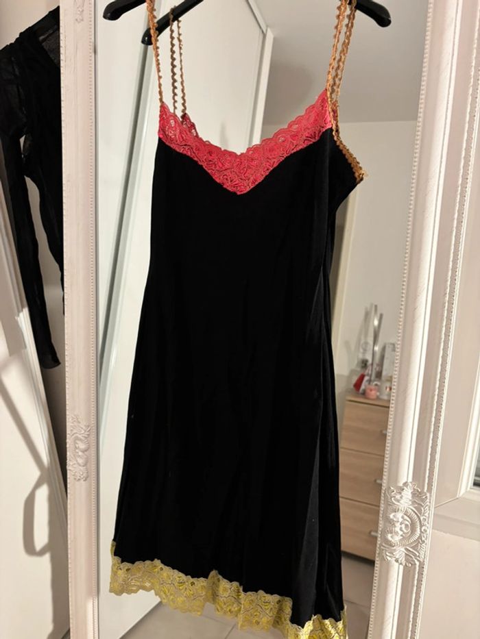 Robe deux-en-un originale dentelle & résille colorée - photo numéro 13