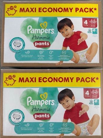 Lot de 2 cartons de couches Pampers Harmonie Pants taille 4 148 couches