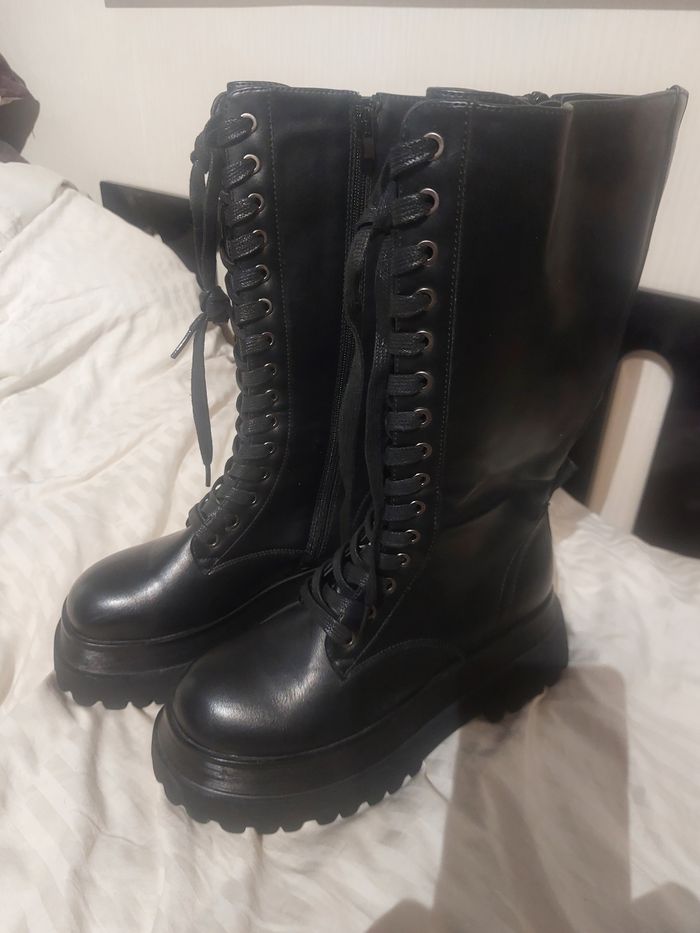 Botte haute lasset et fermeture eclaie - photo numéro 4