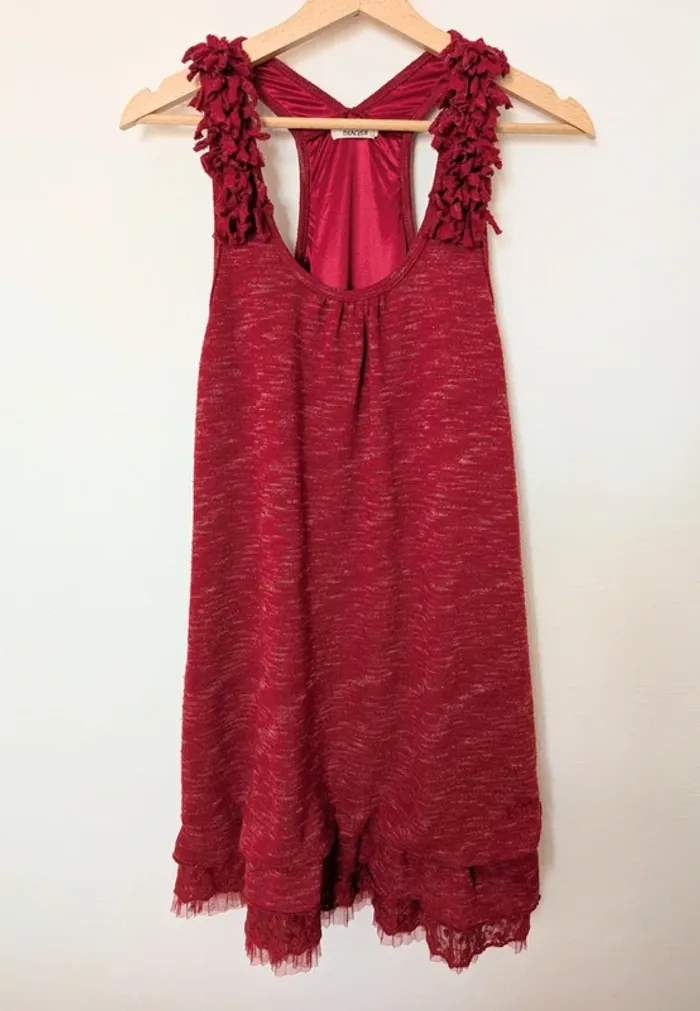 Robe rouge chiné