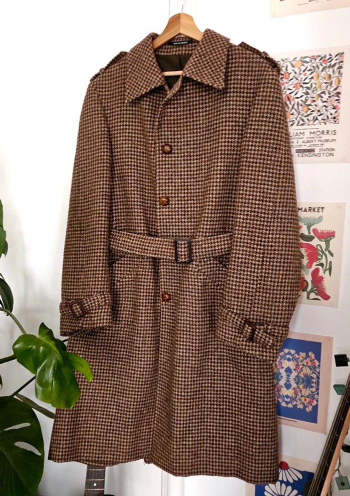 Manteau long pied de poule 100% laine - photo numéro 5