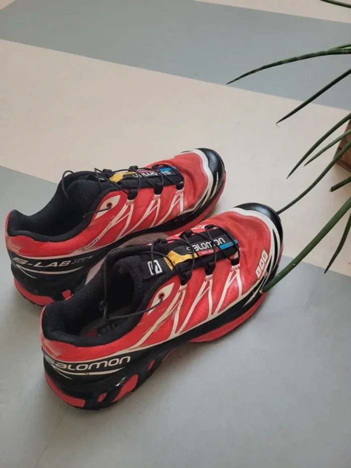 Paire de salomon xt6 vintage rouge blanche noire 38 2/3 - photo numéro 8