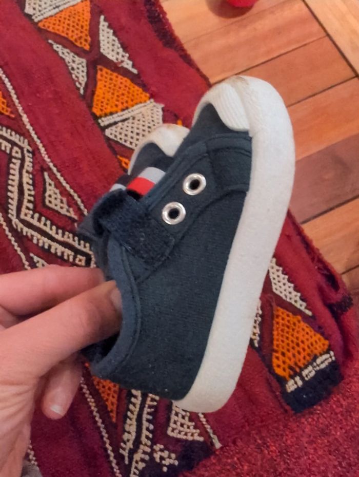 Chaussures mi saison scratch pratique bleu blanc rouge mixte 19 - photo numéro 2