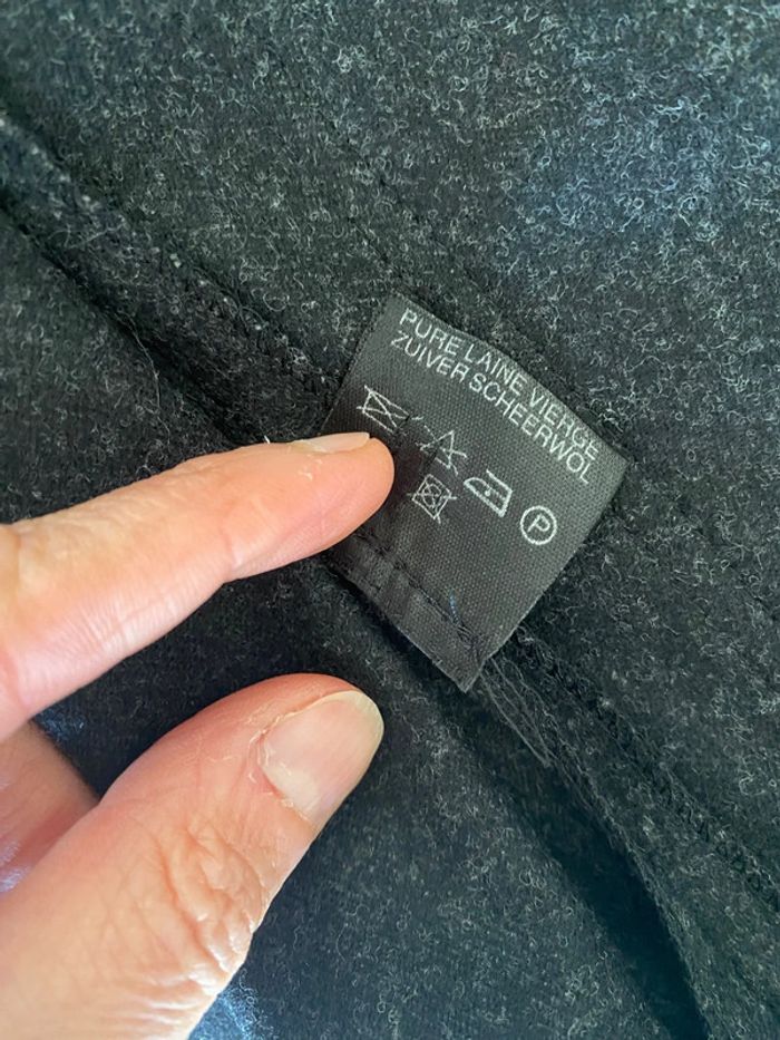 Veste vintage 100 % laine gris anthracite taille 40 - photo numéro 12