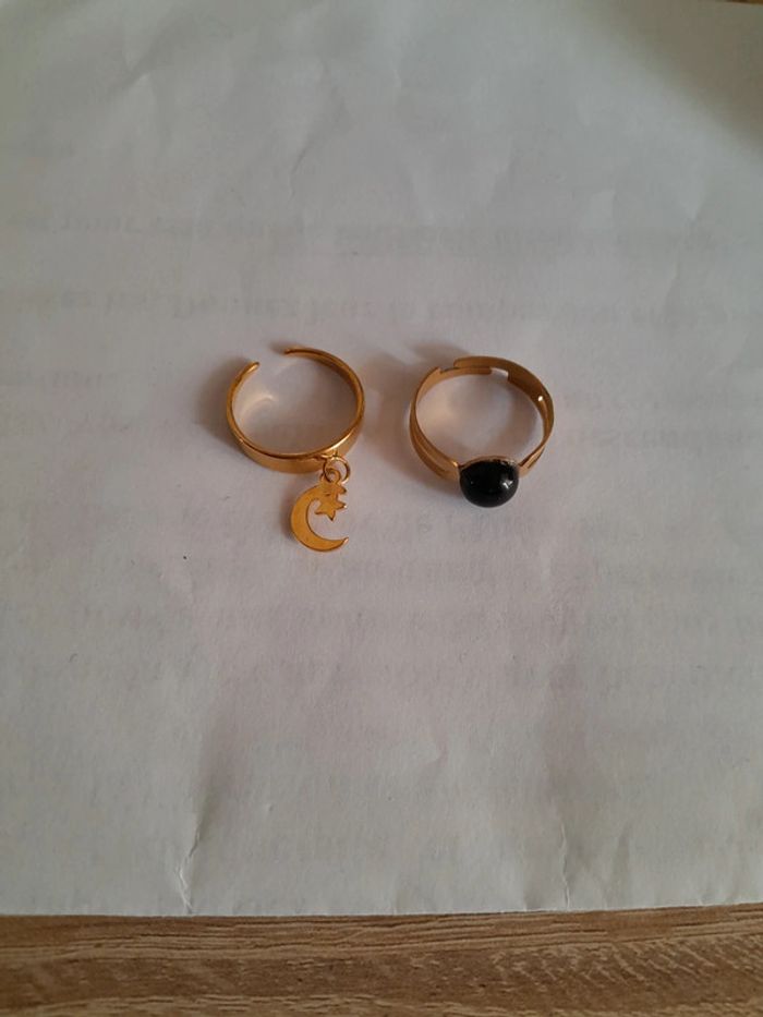 Lot 2 magnifiques bagues inox neuves