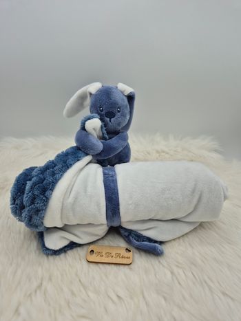 Doudou Couverture Lapin Lapidou Nattou Bleu