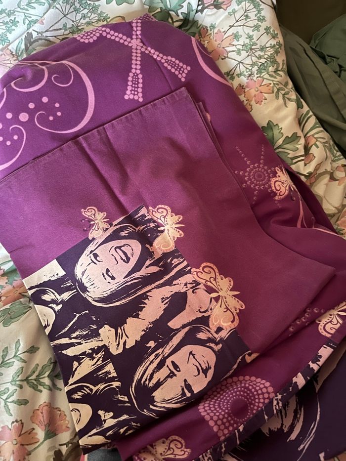 Lot drap housse + oreiller - Hannah Montana