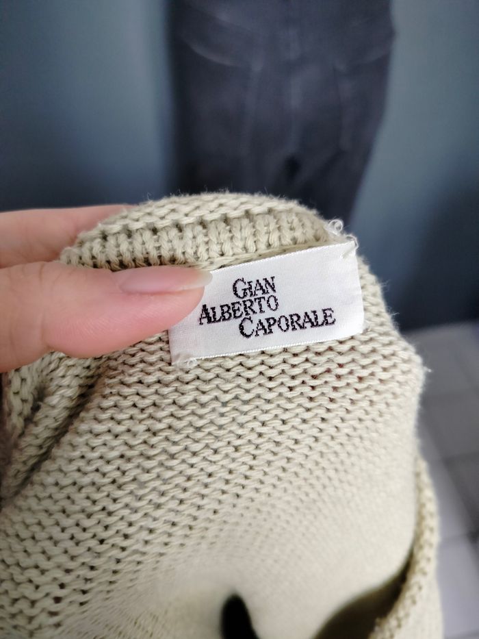 Pull vintage vert pâle col V T44/46 N*481 - photo numéro 6