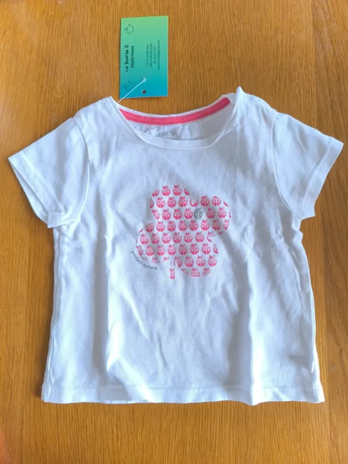 318494 Tee-shirt Mc blanc fille 12 mois obaibi