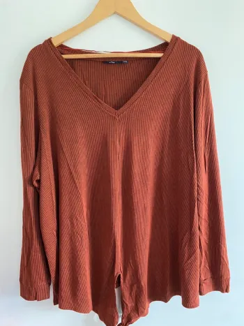 Haut manches longues kiabi rouille grande taille curvy XXL 50 52