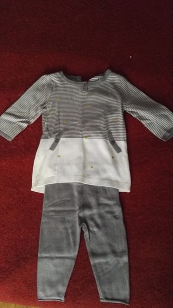 ensemble blanc et gris 9mois