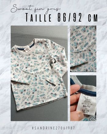 Sweat fin gris motif voiture