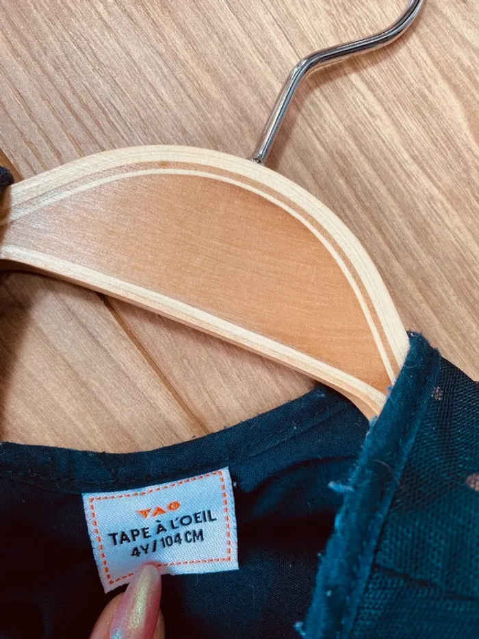 Taille 4 ans Robe créateur fille TAO bleu marine doré * sequins tulle * 💙 - photo numéro 6