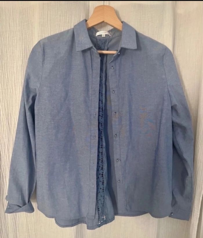 Chemise bleu jean Grace & Mila 36 S - photo numéro 6