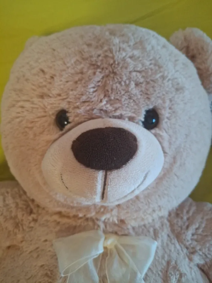 Grand ours en peluche beige tout doux - photo numéro 8