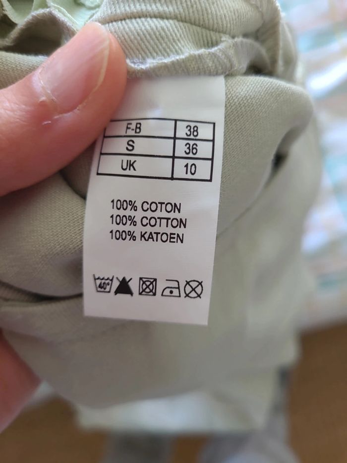 Jupe longue trapèze, vert anis, taille 38 - photo numéro 7