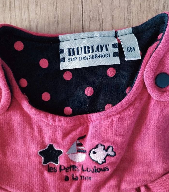 Robe fille épaisse bordeaux et noir taille 6 mois Hublot - photo numéro 3