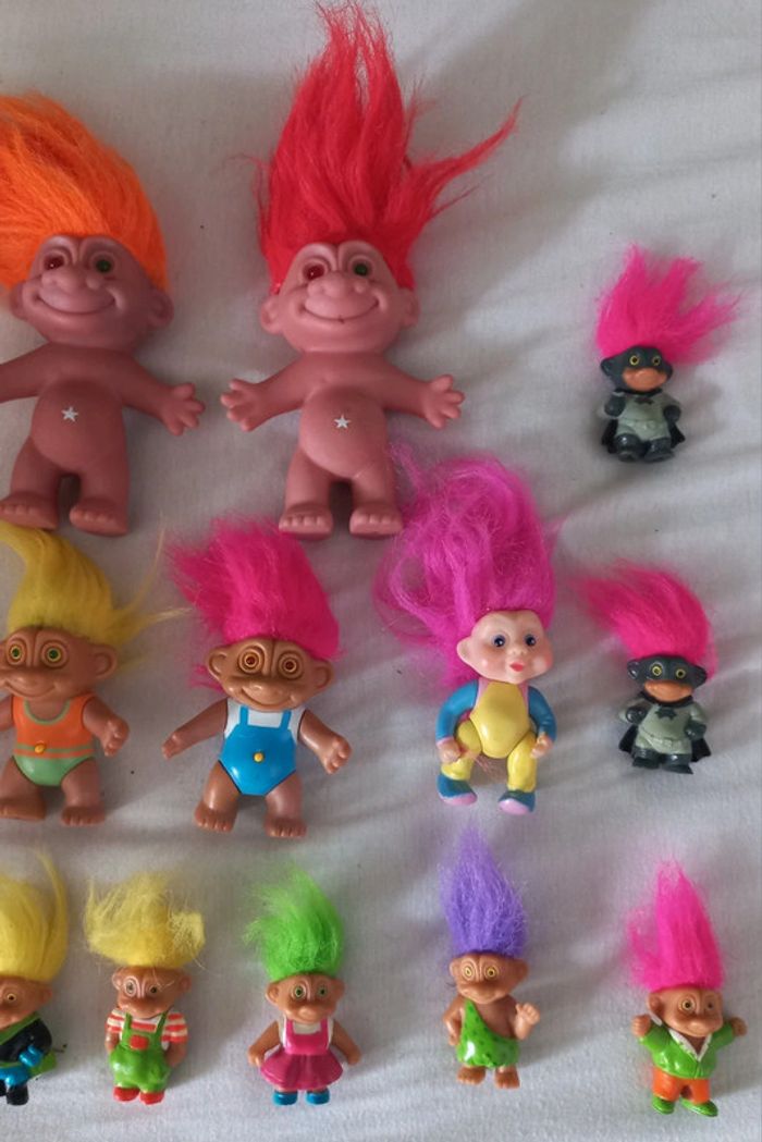 Lot de 16 figurines Trolls vintage - bon état - photo numéro 2