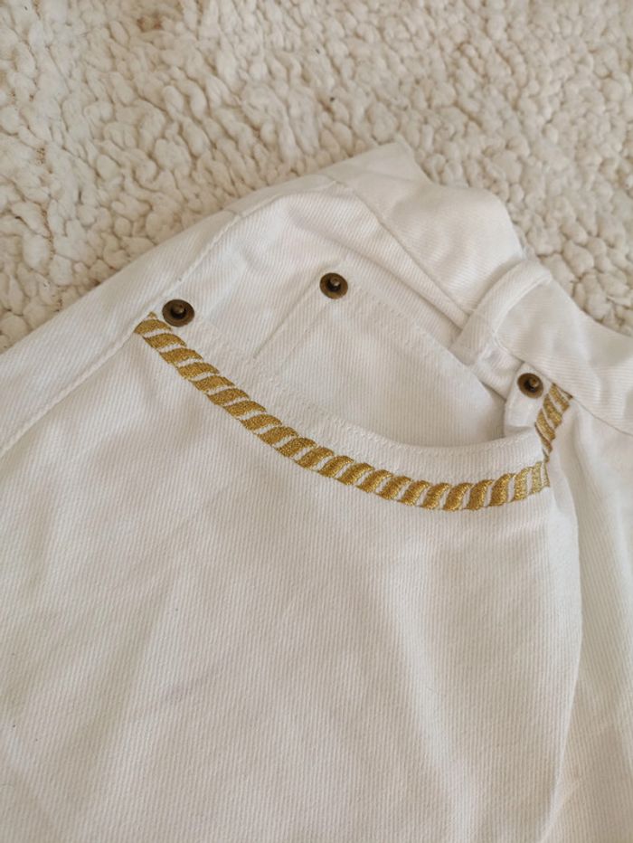 NEUF Jean blanc Melbourne Classix avec broderies dorées – taille 12 vintage brodes - photo numéro 2