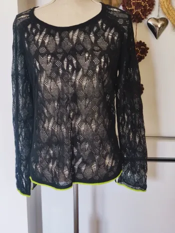 👄  pull en dentelle  lin et  coton 🌱 oversize jusqu'au 42