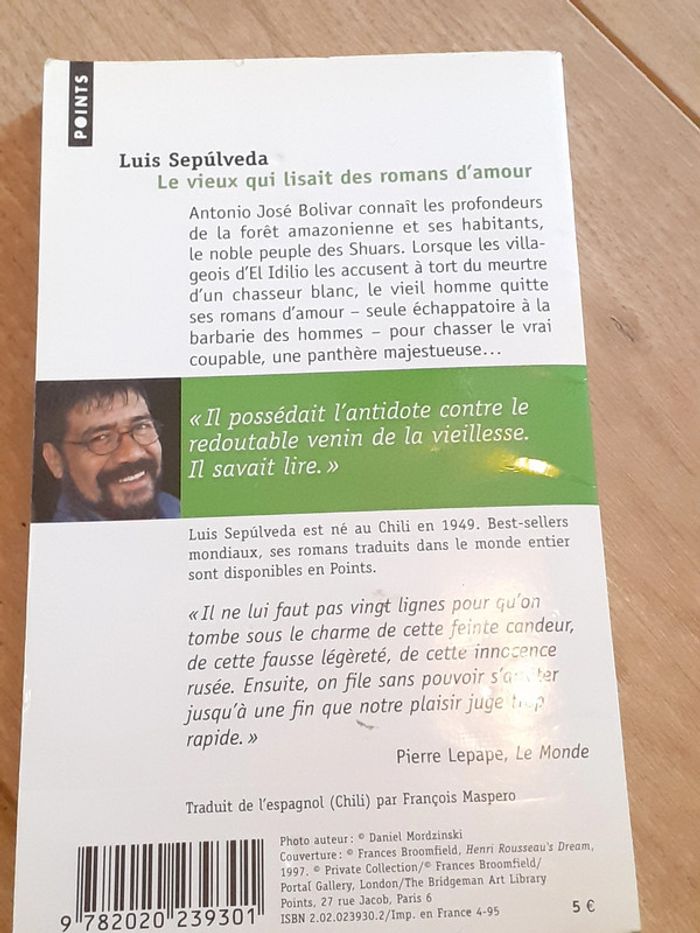 Livre " le vieux qui lisait des romans d'amour" de Luis Sepúlveda - photo numéro 2