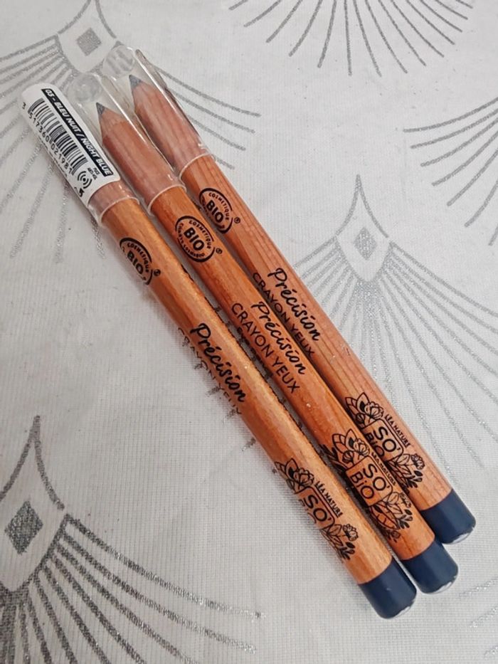 Lot 3 crayons yeux précision bio