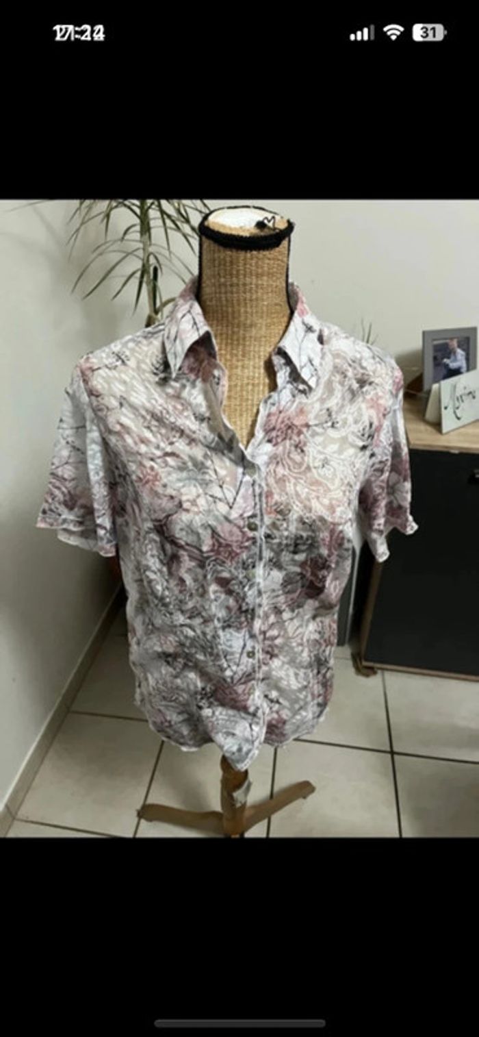 Chemise fleuri transparente fait lady