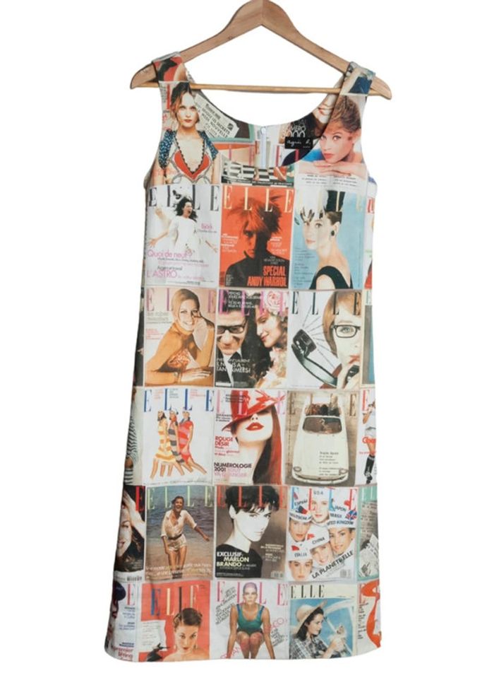 Robe vintage collector imprimée “Unes de ELLE” Agnès B Taille 38 - photo numéro 2