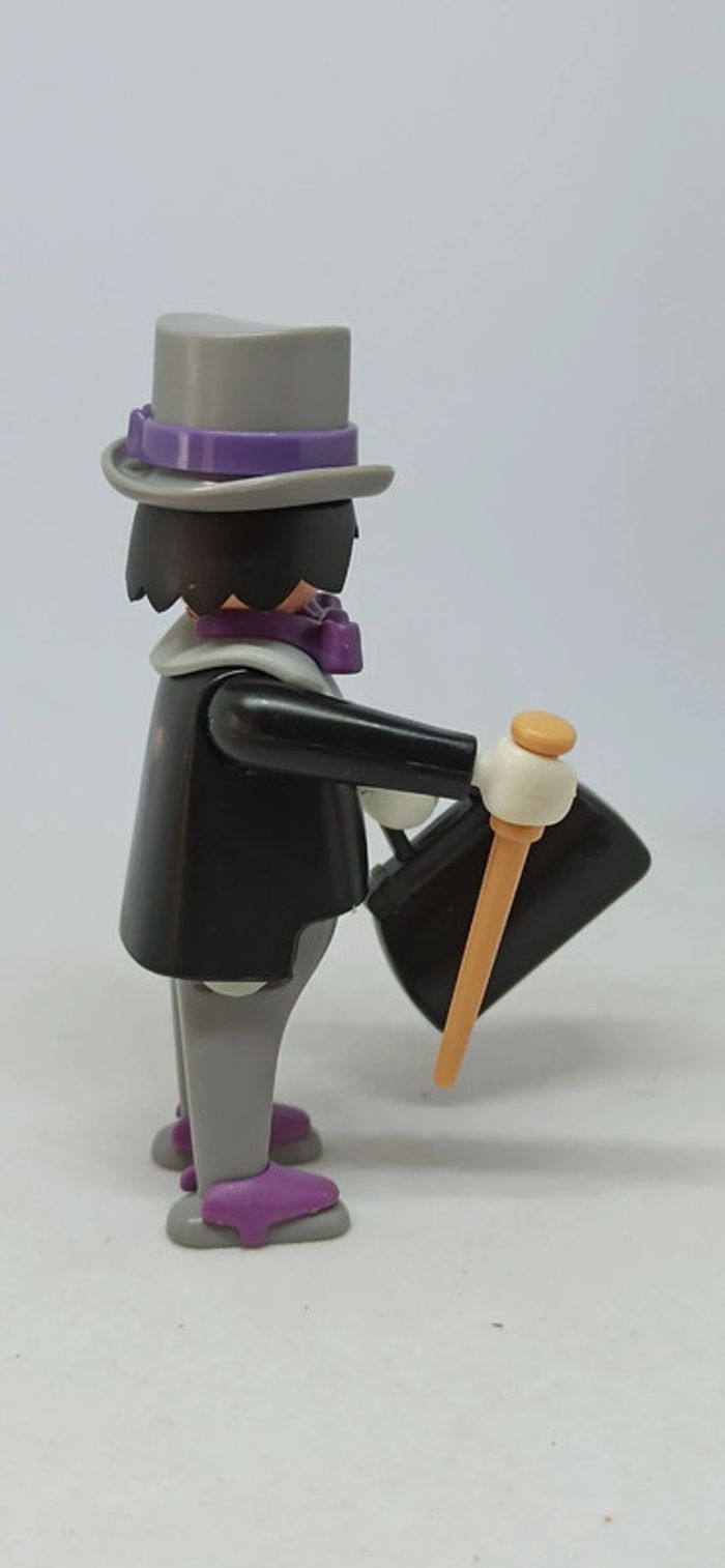Homme belle époque avec haut de forme et noeud papillon violet playmobil - photo numéro 4