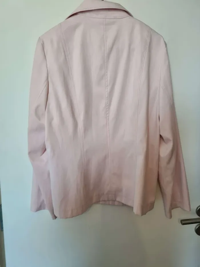 Blazer style daim / velour rose taille 46 - photo numéro 5