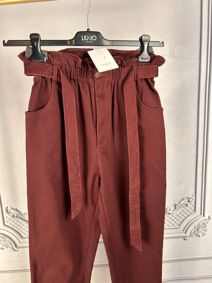 Pantalon taille haute Garance Bordeaux M neuf - photo numéro 2