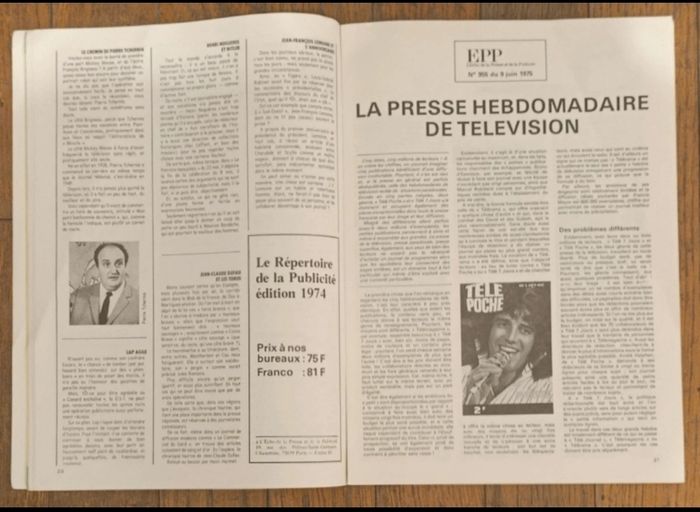Rare ancien magazine EPP 1975 l'écho de la presse et de la publicité N°955 vintage - photo numéro 7