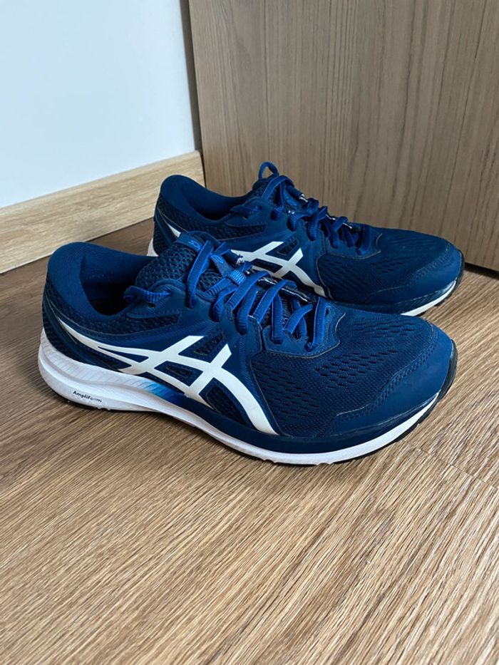 Chaussure de running Asics Windhawk 4 bleu blanc - photo numéro 2