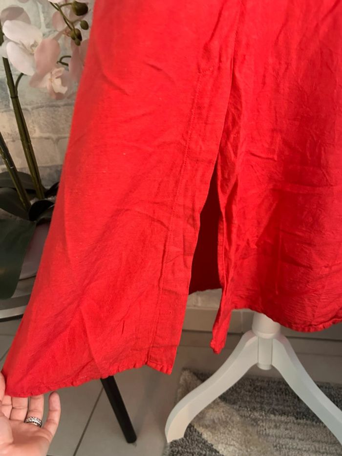 Robe d’été rouge en lin femme M - photo numéro 2